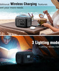 Portable Solar Generator 300W Peak Power Station with 260Wh Battery and 40W Solar Panel for Beach and Camping