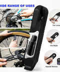 Hands using All In One 14 In 1 Bike Multitool With Tire Levers Mini Ratchet Wrench Cone Wrenches And File Blade for bicycle repair
