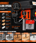 Heavy Duty 8 Inch Benchtop Drill Press Featuring A Robust 400W Induction Motor And Five Speed Settings with speed settings and pulley system.