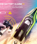 14-Inch High Speed RC Boat For Pools And Lakes Delivers Over 20 MPH Action, Auto Self Righting, controller in hand
