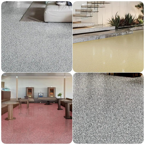 Epoxy Floor Paint With Colored Sand Finish And Imitation Marble Look For Home Or Workshop Cement Floors, Waterproof Non Slip Wear Resistant Coating For Indoor Outdoor Use, High Gloss Built To Last Surface