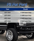 EVRBUL tailgate upper rubber bumper set, front view, for Ford F-250/F-350/F-450/F-550 Super Duty, LH & RH.