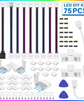 LED Strip Connector Kit For 10mm 4 Pin 5050 RGB LED Lights Solderless Adapter L Shape Extension Cables And 2 Way Splitter