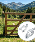 2 Pack T Post Gate Hinge Kit Heavy Duty Galvanized Carbon Steel Rustproof Includes 2 Hinges And 2 U Bolt Clamps All Hardware Included Easy Install For Strong Gates on wooden farm gate