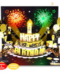 Interactive Pop Up Birthday Card Featuring Flashing Lights And Music Tracks That Totally Knock Your Socks Off Hella Cool Gift For Besties Spouses And Family Comes With Envelope, displaying a vibrant cake and fireworks.