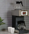 12 Cup Commercial Coffee Maker Stainless Steel Dual Brew Machine For Office And Restaurant on countertop with pots