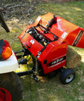 Hay Baler And Wrapper Combo HB3120 HW20 for farms with auto binding attached to tractor, compact design.