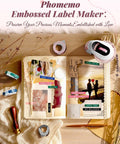 Vintage Embossing Label Maker With Six Adhesive Tape Rolls Manual Typewriter Style Sticker Gun on scrapbook page with images