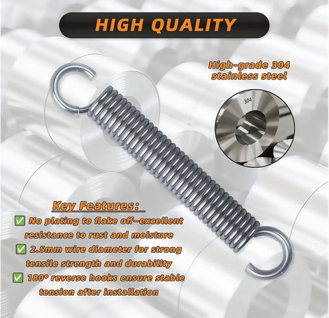 Badass Heavy Duty Stainless Steel Recliner Springs Knockout Build For Sofa Repair Solid As A Rock Tension Coils showing 5-1/8 inch stainless steel coil.