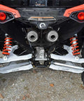 Heavy Duty Aluminum Rear Radius Arms For Can Am Maverick DPS X MR X RS Max 2013 And Up Hex Design For Strength To Weight Ratio Polished Finish Easy Fitment Upgrade For Rugged Off Road Adventures installed on rear suspension