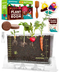 Six Seed Varieties Kid Friendly Garden Kit For Hands On STEM Learning with transparent planter showing plant growth.