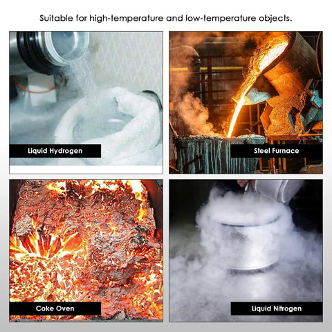 Type K Thermocouple Thermometer Kit With HVAC Clamp Meter Digital 1 Channel K Type Temperature Gauge Wide Range From -328 To 2501 Fahrenheit Includes Two Thermocouples Lead Probes And Pipe Clamp for liquid hydrogen, steel furnace, coke oven, and liquid nitrogen