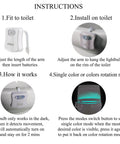 Toilet Night Light Motion Activated LED Glow in 16 Color Changing Options 2 Pack Flexible Neck installation instructions