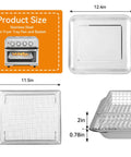 Replacement Stainless Steel Air Fryer Tray For Toaster Oven Models TOA-60 TOA-65 TOA-70 Mesh Basket Rack 12.4x11 in dimensions