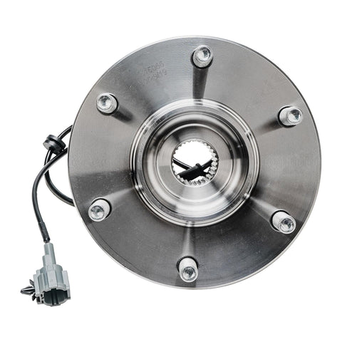2 Front Wheel Bearing Hubs Assembly For 2004 2005 2006 2007 Nissan Titan 2005 2006 2007 Nissan Armada 2004 2007 Infiniti QX56 2004 Nissan Pathfinder Armada And Pathfinder With 6 Lug And ABS Front Wheel Hubs Replacement Kit Bolt In Ready front view