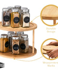 Turntable Spice Rack With Double Layer Design For Kitchen Cabinets And Pantry, 360 Degree Spin For Easy Access, 10 Inch Two Tier Organizer