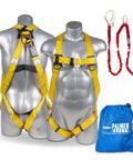 ATERET Safety Harness Kit With Detachable 6 Foot Double Leg Lanyard External Shock Absorbing System OSHA ANSI Fall Protection