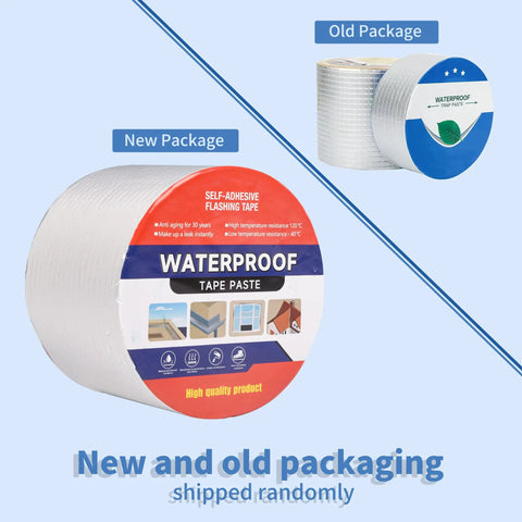 Heavy Duty Butyl Waterproof Tape 20 Inch By 32.8 Feet Aluminum Foil Backed Seal Strip in new and old packaging