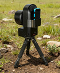 Power Supply Holder For Seestar S50 Cord Tangle Free Portable Grab N Go Mount on tripod for outdoor astronomy.