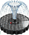 Cloudy Day Ready Solar Fountain For Bird Bath With 2000mAh Battery Backup Glass Garden Water Feature With 3.5W Pump 8 Nozzles