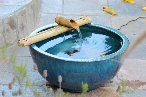 18 Inch Bamboo Fountain Kit With Three Arm Spout And Quiet Pump For Indoor And Outdoor Bowl Fountains Large Water Feature