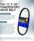 Image of Heavy Duty CVT Drive Belt for 125cc and 150cc GY6 longcase engines with product details and compatibility list.