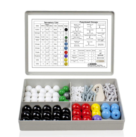 125 Piece Molecular Model Kit For Chemistry Fans And Makers, Visual Bonding With Colorful Plastic Atoms in a box
