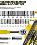 Must Have All In One Home Tool Kit With Toolbox Storage Case For DIY Home Repairs And Auto Maintenance Includes Ratchet Set