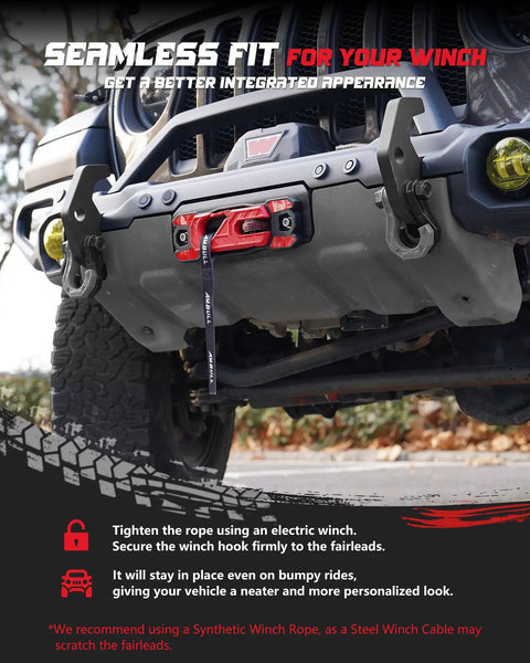 Get Your Truck Back On Track With This Rock Solid Aluminum Hawse Fairlead And Grade 80 Forged Steel Winch Hook Set. Mounted winch and hook.