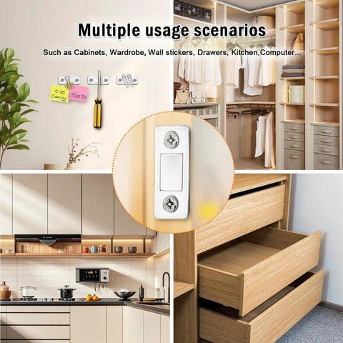 Ultra Thin Door Catch Set 10 Pack With Adhesive Backing For Cabinets Drawers Wardrobe Doors No Visible Hardware Sleek Look