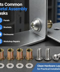 40-Piece 1/4-20 Rivet Nut and Bolt Hardware Kit With Carbon Steel Rivnuts, Stainless Steel 3/4 Inch Button Head Socket Cap Screws