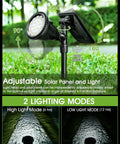 Solar Spot Lights Outdoor Waterproof IP65 Cool White 600LM Hella Bright 18 LEDs Dual Brightness Modes Auto On Off Angle Adjustable