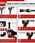 Instructional image showing how to apply a circuit breaker for Beefy 420 Chain Kit With Roller Links 90 Plus 42.