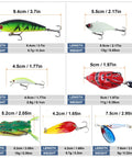 All In One 220 Piece Fishing Lures Kit Box With Soft Plastics Hooks Swimbaits Crankbaits Jigs And Accessories For Bass Crappie And Panfish Travel Ready Tackle Gear Set Great Gift For Men showcasing various lures dimensions and weights.