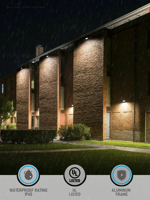 Beast Mode Adjustable LED Flood Light Outdoor With Knuckle Mount 100W illuminating building, IP65 waterproof, UL listed, brown