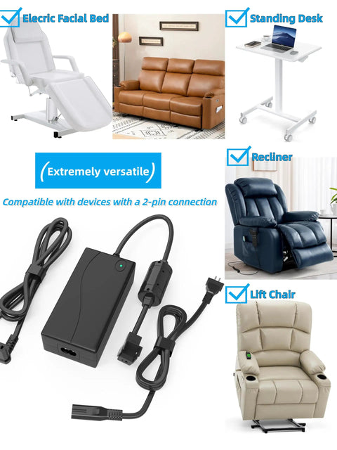 Beefy 29V 2A Power Supply For Recliners And Electric Sofas 100 240V AC DC Adapter Replacement Part 2 Pin Transformer Plug And Play for lift chairs