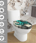 Elongated Toilet Seat Quick Release Resin for Bathroom with octopus design, fits most toilets, easy to clean.