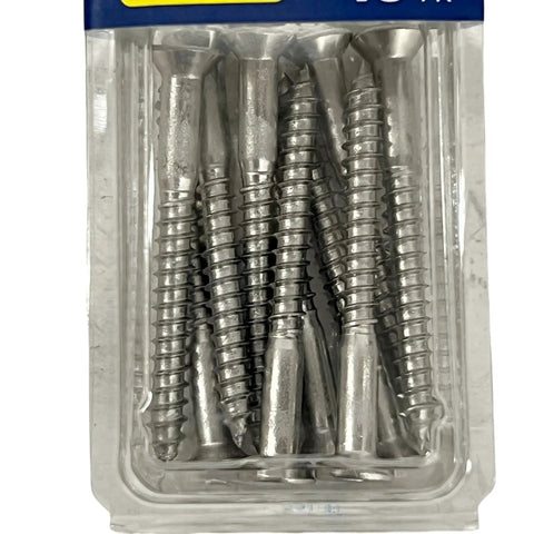 Stainless Steel Wood Screws Size 10 2 Inch Flat Head Square Drive Pack Of 10 for framing trim and woodworking projects