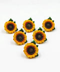 Sunflower Vintage Kitchen Resin Drawer Pulls Cabinet Knobs And Handles Pack Of 6 For Country Home Decor with Hand Painted Resin Finish