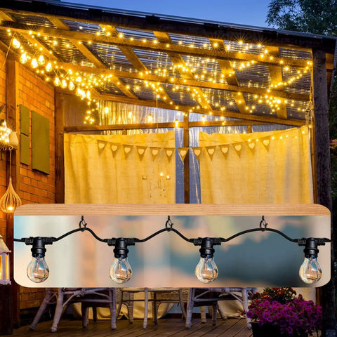 Outdoor String Light Hooks 25 Pack With Safety Buckle Screw In Swivel Eye Hooks for patio garden lighting on pergola