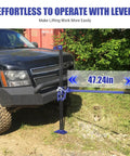 60 Inch High Lift Farm Jack 3 Ton Heavy Duty Utility Off Road Jack lifting truck bumper with measurement shown