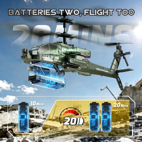 RC Helicopter For Beginners With Altitude Hold Gyro Stabilization And LED Lights, Kid Friendly Remote Control Toy hovering