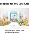 Supplies for 100 Pack Mini Catapults For Classrooms And Camps Complete STEM Project Set For Hands On Learning Ages 8 Plus