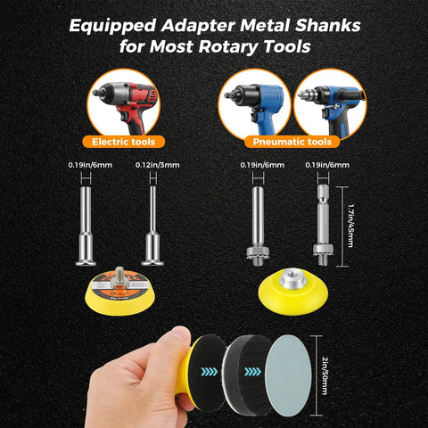Ultimate 317 Piece Sanding Disc Kit For Headlight Restoration And Detailing Includes Wet Dry Polishing Pads metal shanks for electric and pneumatic tools.