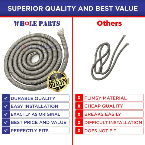 Upgraded Whole Parts Range Lower Oven Door Gasket With 23 Mounting Clips Replacement And Compatible With GE And Kenmore Ovens Or Ranges WB41T10003 For Easy Installation