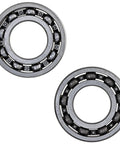 Crankshaft Bearing Rebuild Kit For Yamaha PW80 BW80 Y Zinger, open-faced bearings close-up with heat-treated components