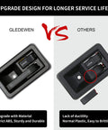 Comparison of interior door handle set for Jeep Wrangler YJ TJ 1987-2006 showing upgraded ABS material vs brittle plastic.