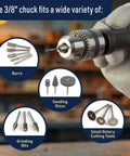 Flexible Drive Drill Bit Extension Flex Shaft Rotary Tool Accessory Fits 3 8 Inch Chucks with assorted grinding and sanding bits