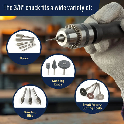 Flexible Drive Drill Bit Extension Flex Shaft Rotary Tool Accessory Fits 3 8 Inch Chucks with assorted grinding and sanding bits