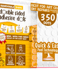 Double Sided Tape Dots For Easy Hangs And Crafts Clear Sticky Putty Adhesive Dots Pack 350 No Residue Visible on Packaging